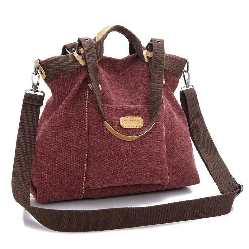 

Women's Shoulder Bag Canvas Fashion Handbag Bags, Red, fuchsia, blue, brown
