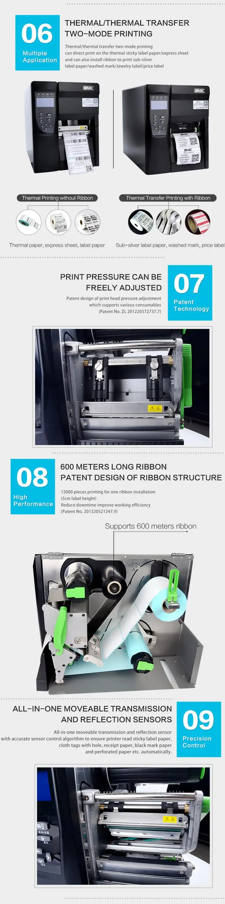Powerful Mainboard With High Security And Stability Vinyl Wash Care Portable Label Printer Rfid Printer Label