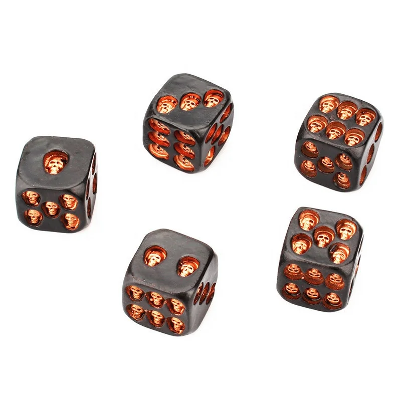 

Popular Resin European And American Creative Game Black Skeleton Dice For Halloween Party