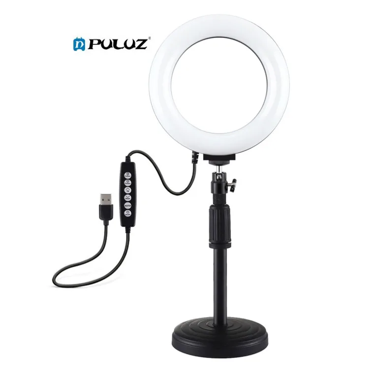 

Mini Desktop Led Camera Ringlight Selfie Ring Light Extendable Stand Mount 6 inch Light Ring for Live Stream Makeup