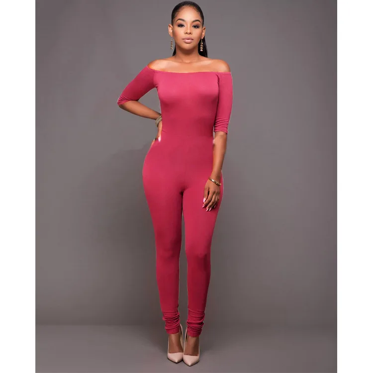 

WW-0910 Strapless Backless High Waist Pants Jumpsuits Pencil Off Shoulder Tops Woman Sexy Stacked Pants Jumpsuit, Customized color