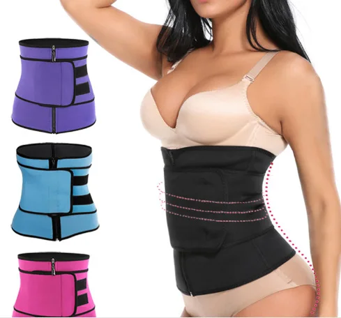 

Wholesale high quality abdominal binder waist trainers zipper belting slimming belt Sports women corsets abdominal trainer, Pic
