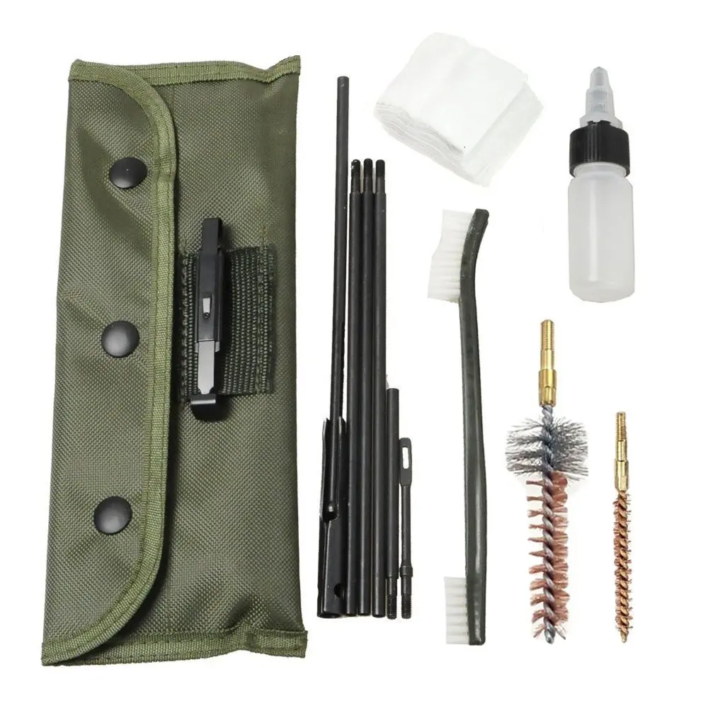 

AR-15 / M16 Gun Cleaning Kit Universal Butt Stock Cleaning Kits For all M16 and AR15 Variants Tactical Rifle Gun Brushes Set