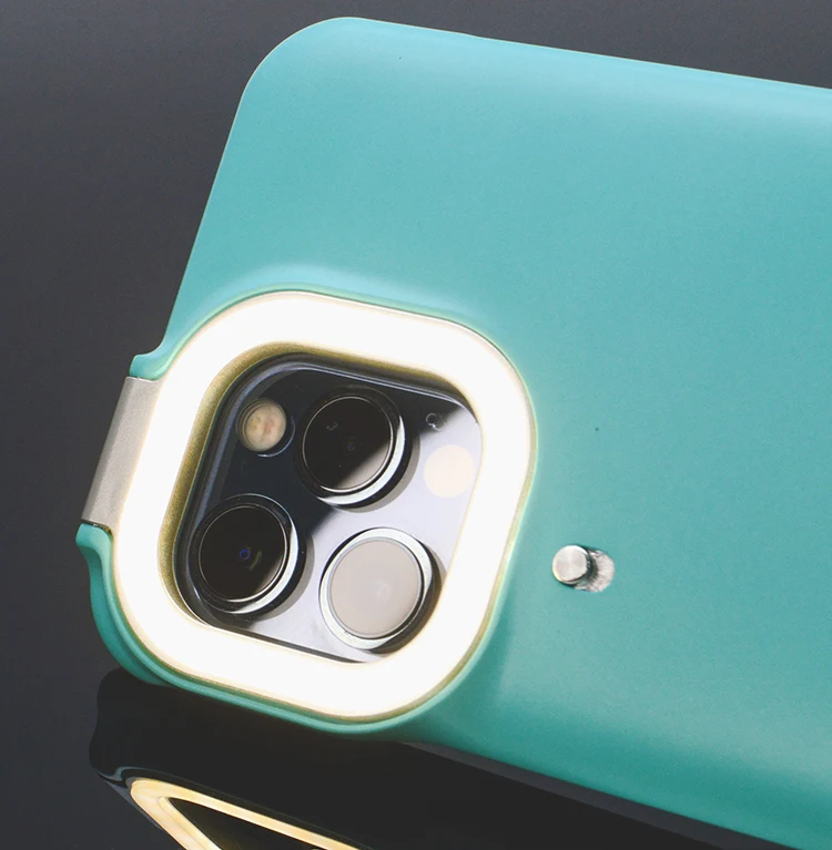 

Square Ring Flash Selfie Phone Case With Fill Light For Iphone 12/12 Pro Max