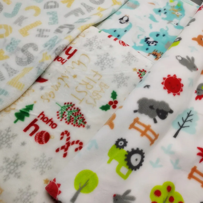 Super Soft Flannel Fleece Fabric Baby Flannel Blanket Customized