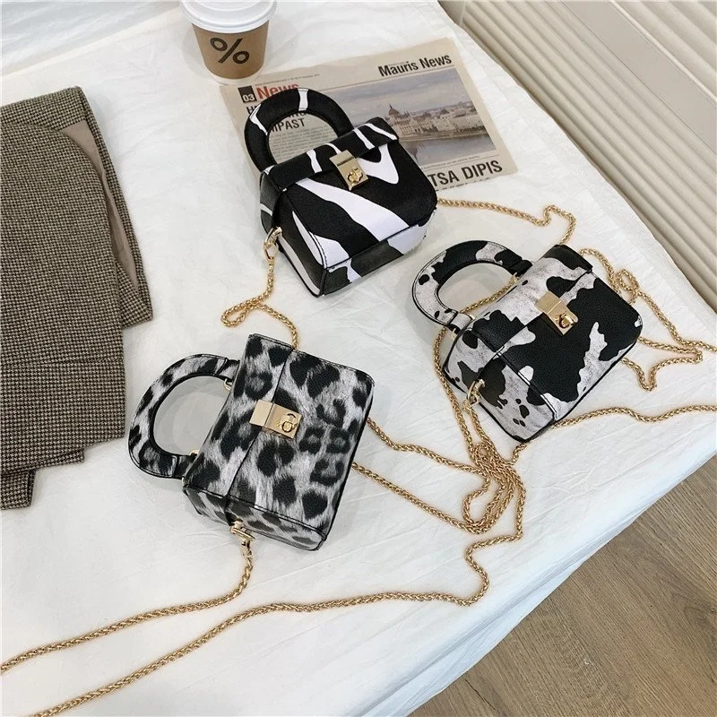 

2021 Factory wholesale animal pattern handbags Cross body chain bag purse women hand bag