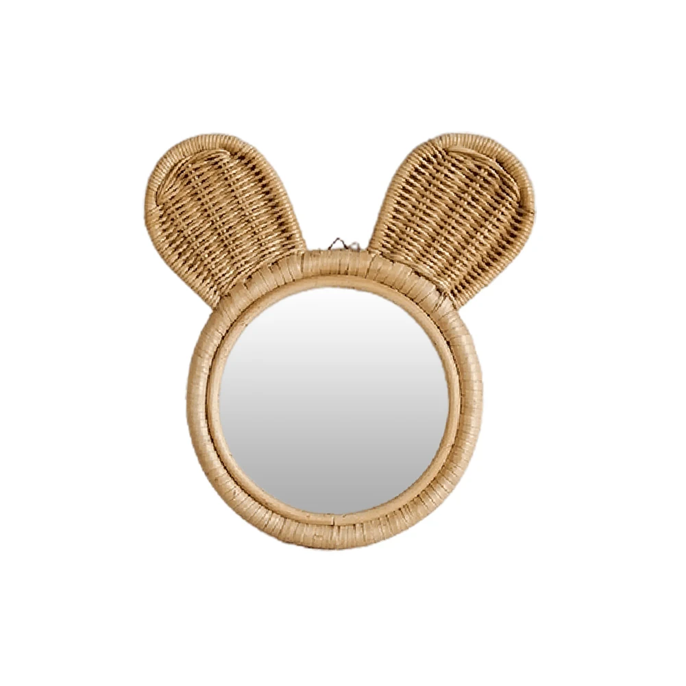 

Wall Hanging Mirror Handmade Natural Decorative Mirror for Home Decor Rattan Makeup Mirror