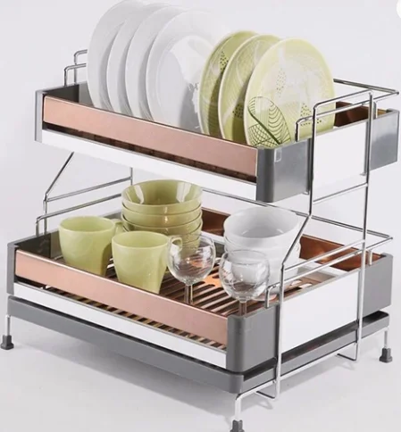 

Hot sall 304 stainless steel service from Factory supplier home storage basket Dish rack, Grey