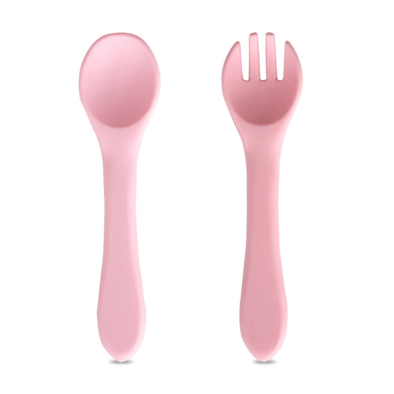 

Food grade silicone baby spoon and fork