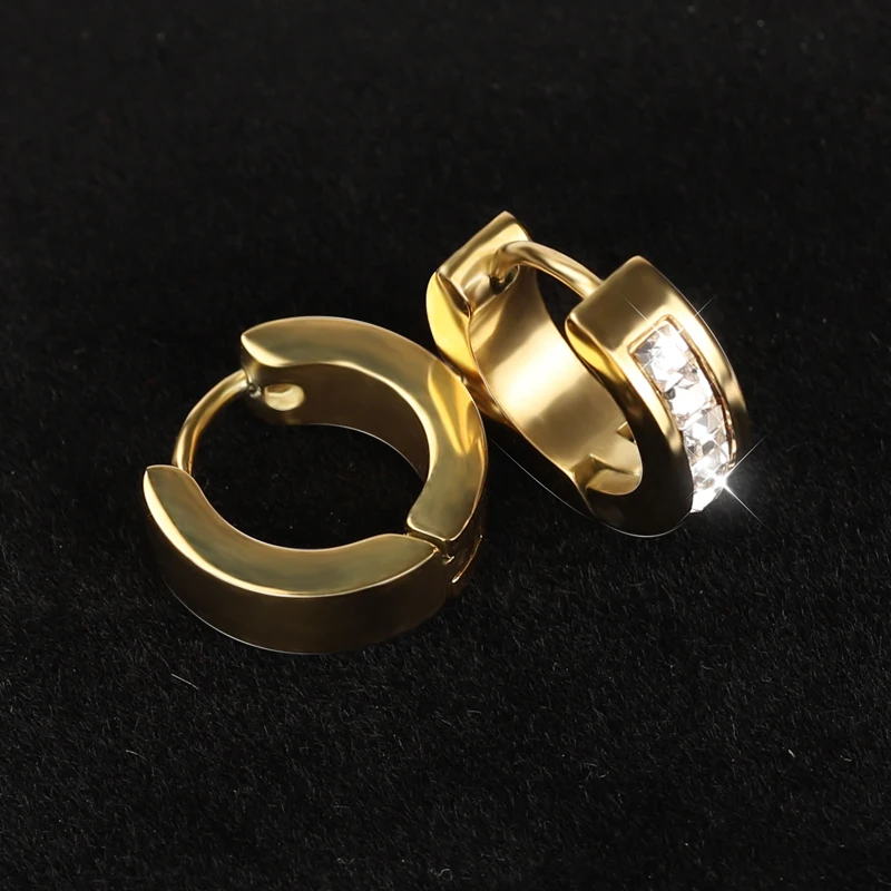 

Lady New Fashion Jewelry 18k Rose Gold Plated Stainless Steel With Zircon Earring Jewelry Gift