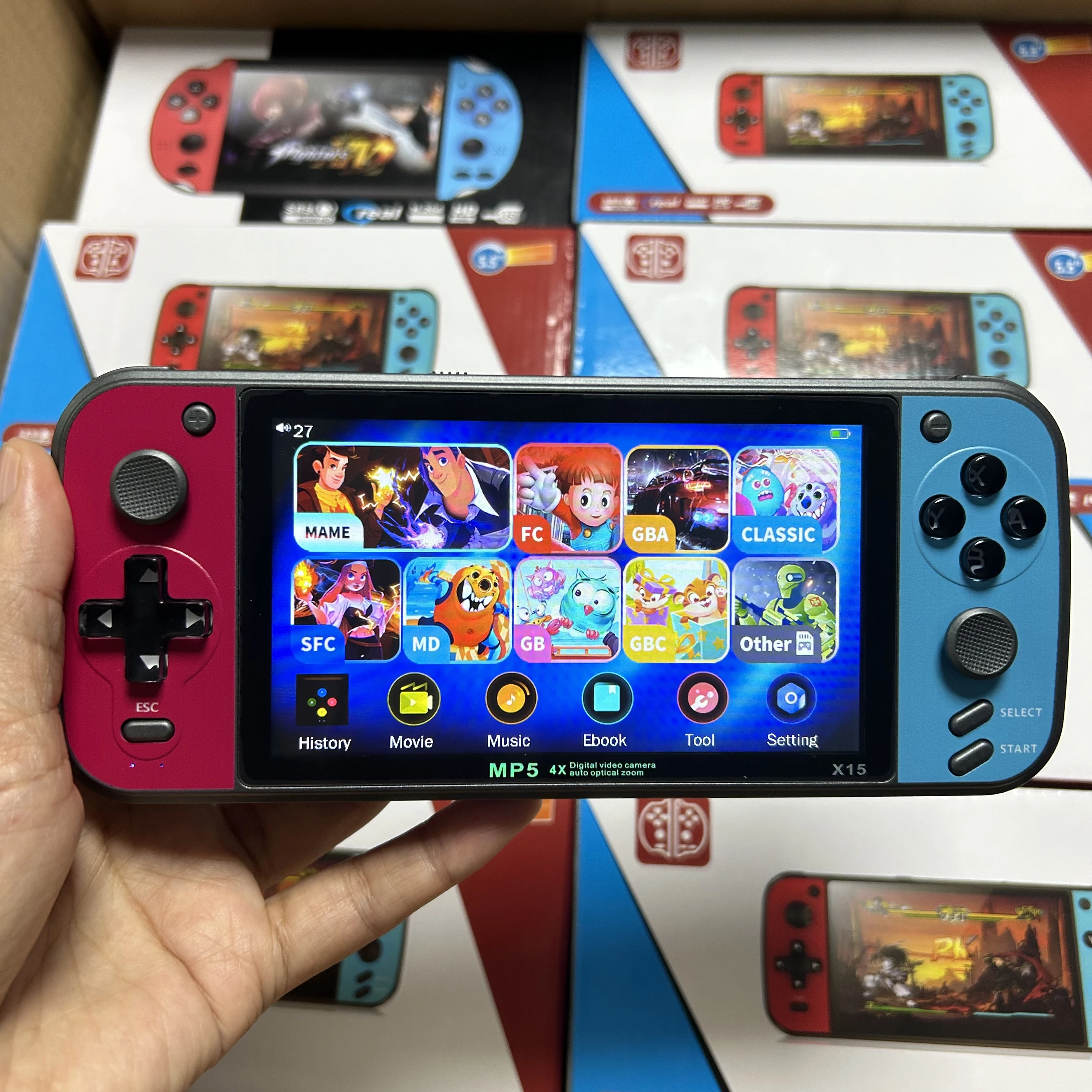 

X15 5.5" Hd Display Handheld Game Console Built-in Mini Handheld Classic 3000 Games 8gb Handheld Game Player