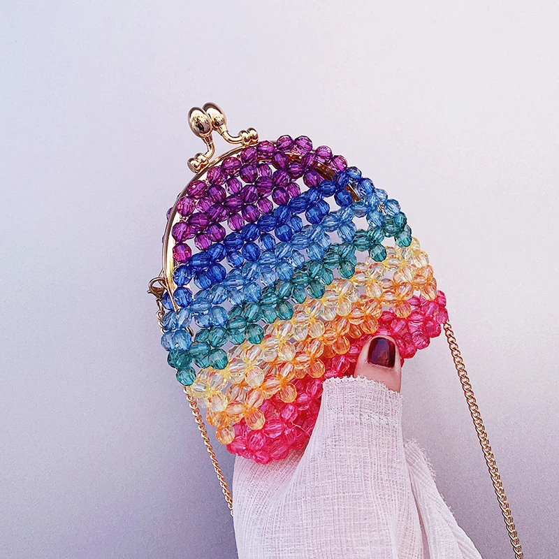 

GS344 Colorful Girls Mini Crossbody Bags 2021 Fashion Trends Ladies Small Jelly Bags Women Fall Winter Handbags, Rainbow