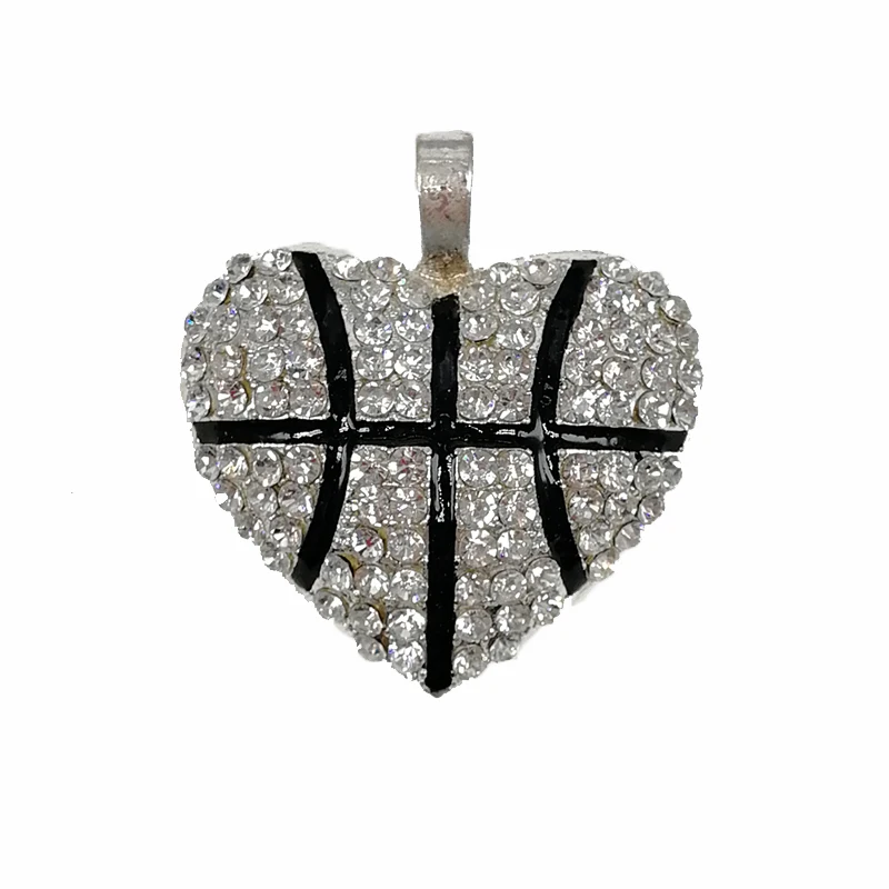

Heart Shaped Rhinestone Basketball Pendant for Chunky Necklace