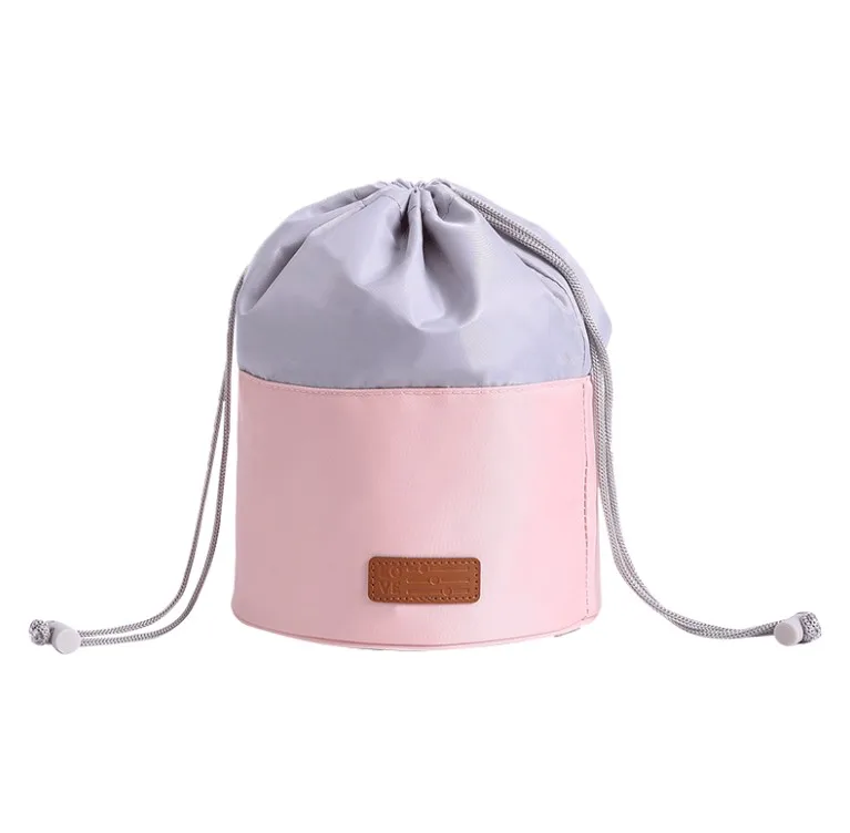 

Korean new design nylon drawstring bucket cosmetic bag travel bag