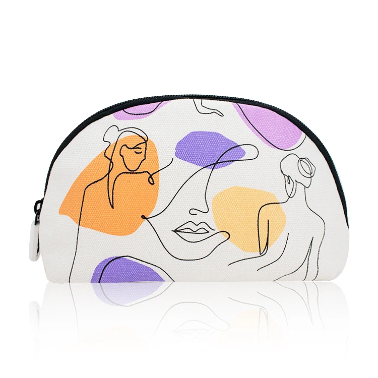 

Custom Promotion Girls Cotton Makeup pouch Women Small canvas cosmetic bag