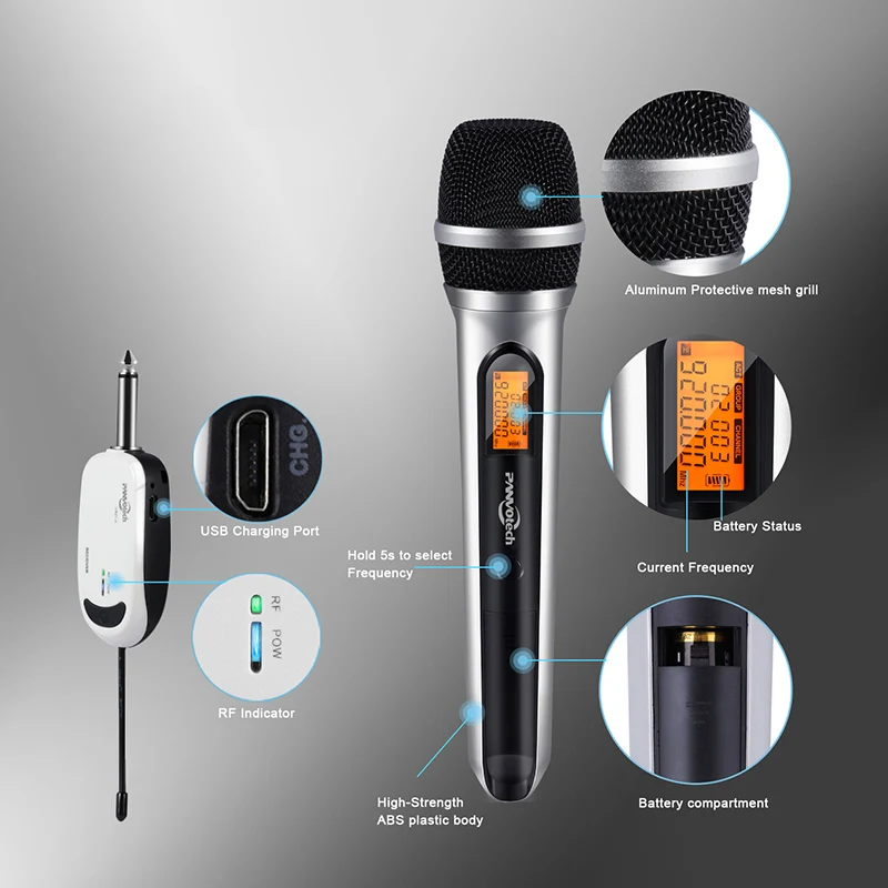 

Wireless condenser microphone karaoke portable cordless handheld speaker machine home party for smartphone support android