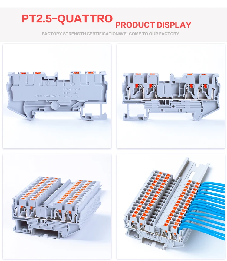 Fast Wiring Connector Din Rail Terminal Block Pt2.5-quattro Spring