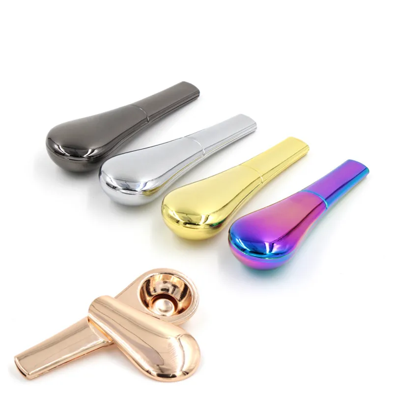 

Spoon Smoking Pipe With Magnetic Portable Metal Zinc Alloy Pipe Smoking Pipe In Various Colors, Colorful gradient, gold, black, silver
