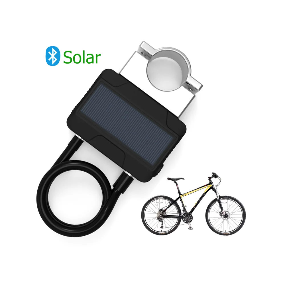 

Scooter Chain Lock High Security Solar Panel Electric Retractable Bluetooths Cycle BLE Bike Bicycle Cable Lock