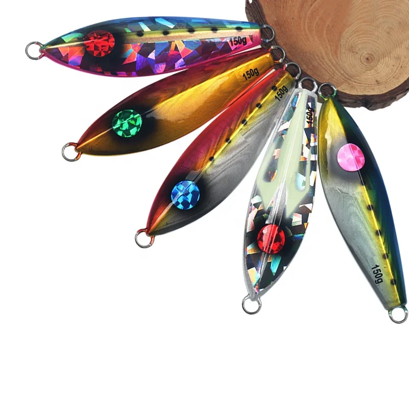 

Saltwater Laser Painting 200g Attractive Colorful Jigging Metal Fishing Lure, 5 colors