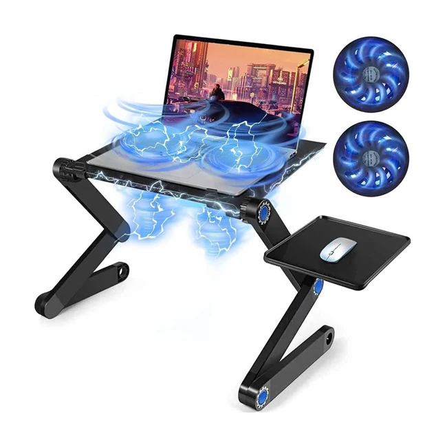 

Laptop Stand for Bed Portable Lap Desk Foldable Laptop Workstation Notebook Riser with Mouse Pad Standing Desk Adjustable Table