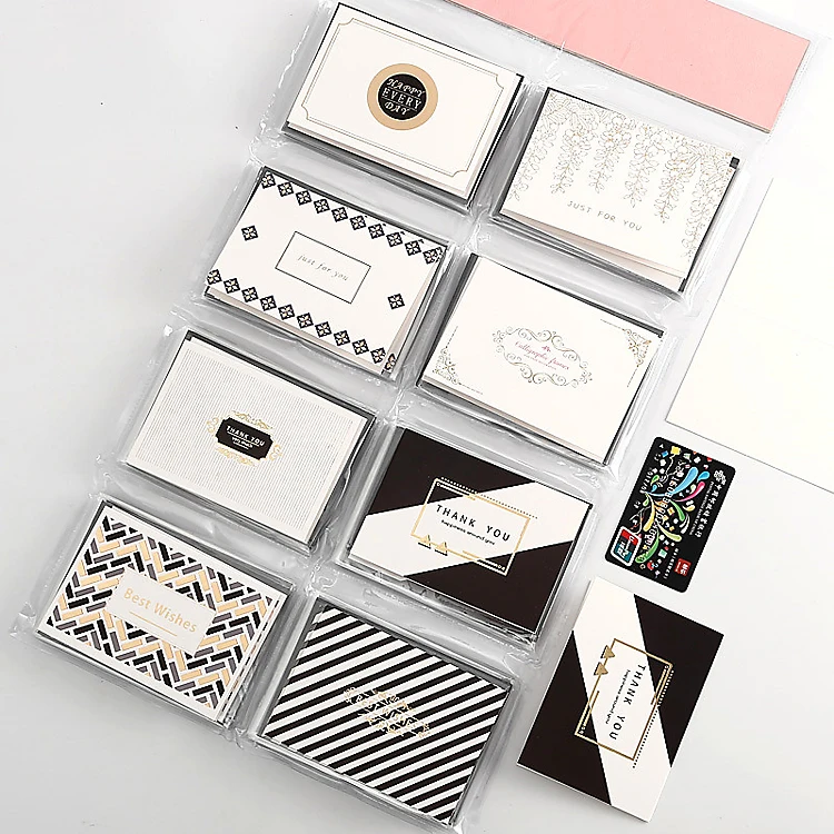 
Custom Business Personalization Stationery Hot Stamping Blank Greeting Folded Note Cards And Envelopes Paper 
