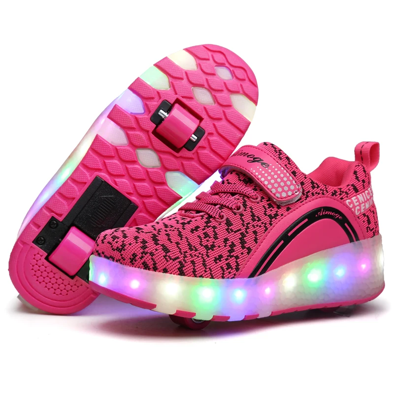 

2020 New Design Boys Girls Skate Roller Shoes Adult Led Flashing Shoes Kids Led Shoes, Pink,black,blue