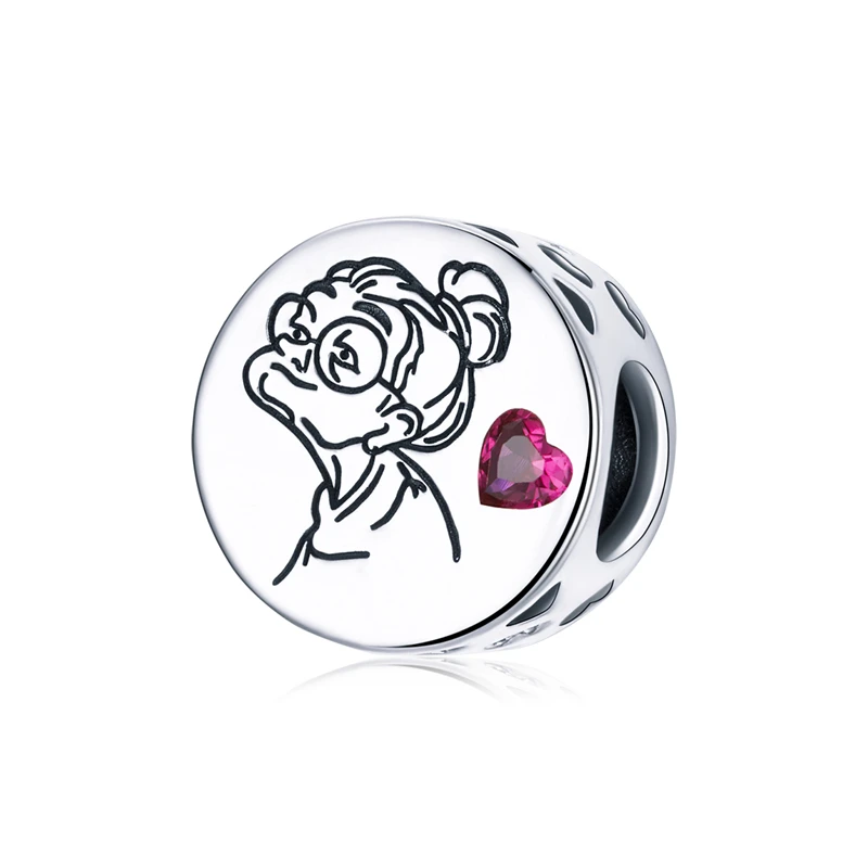 

SCC1762 loving family bead 925 sterling silver charm with zircon