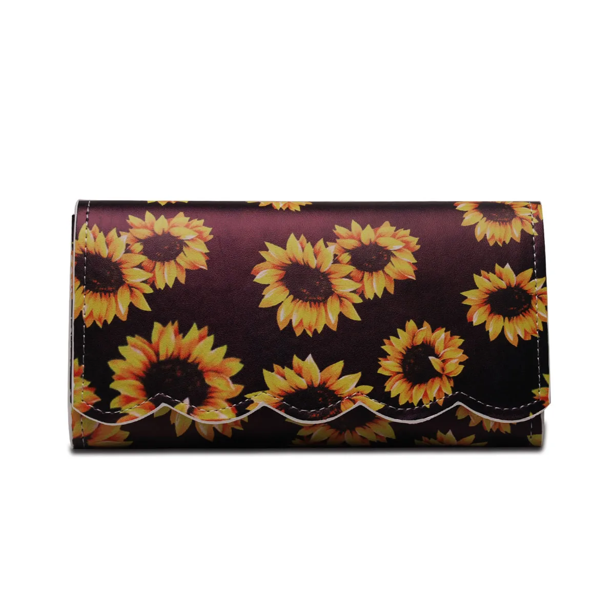 

Ready To Ship New fashion Wholesale Women sunflower pu Leather Wallet DOM389, Customized color