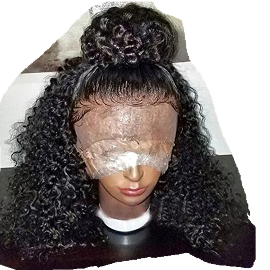 

14inch Kinky curly Full lace front Human Hair Wig 360 Lace Front ponytail updo Human Hair Parts 360 lace frontal wig