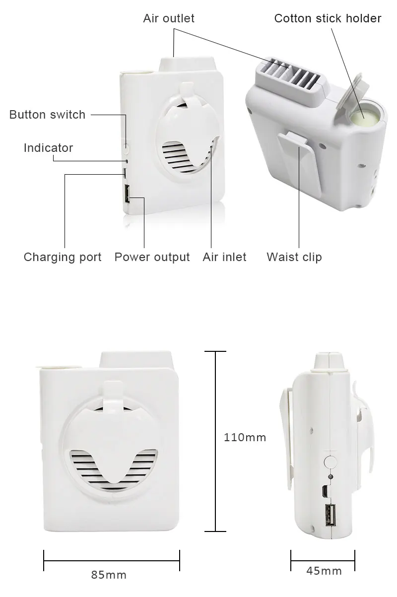 Waist Air Cooler, Portable, 5, USB - detail 6