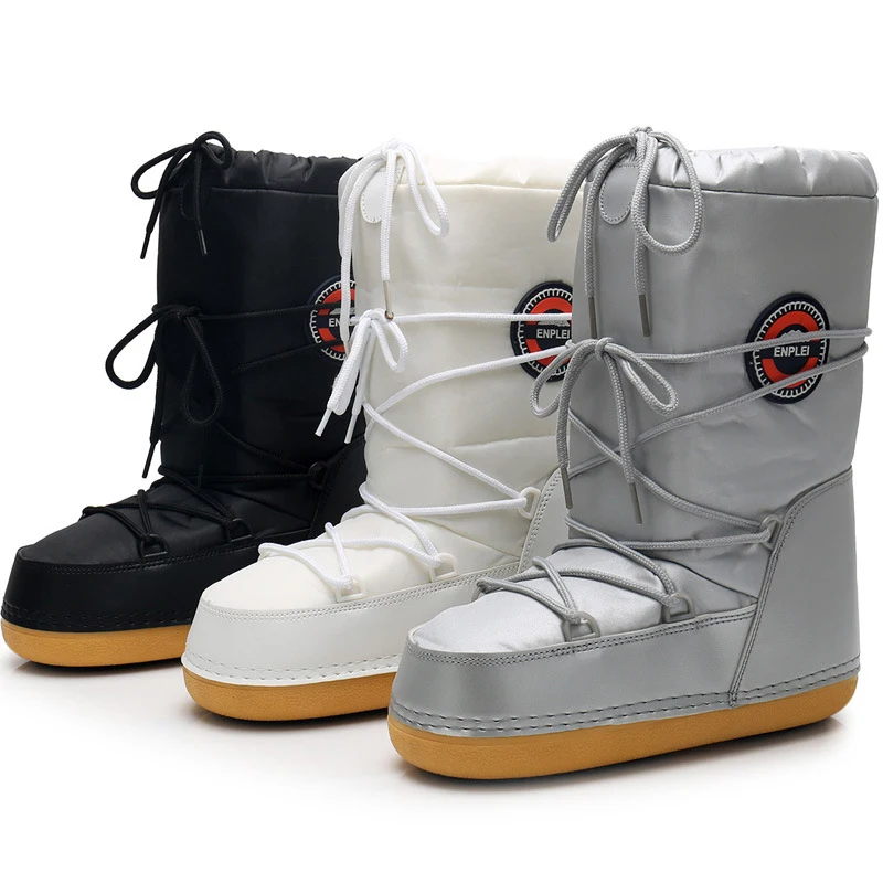 

XZ35-1 2021 Waterproof Snow Boots Thick Sole Platform Moon Boots Winter, As picture or custom