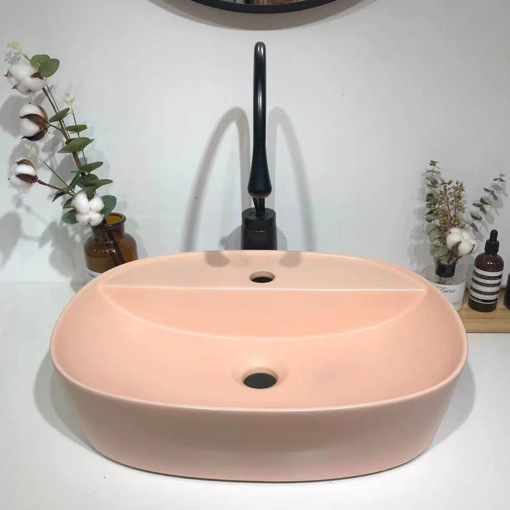 

New Design Countertop Lavabo Washbasin Hand Wash Bathroom Sink Ceramic Art Basin