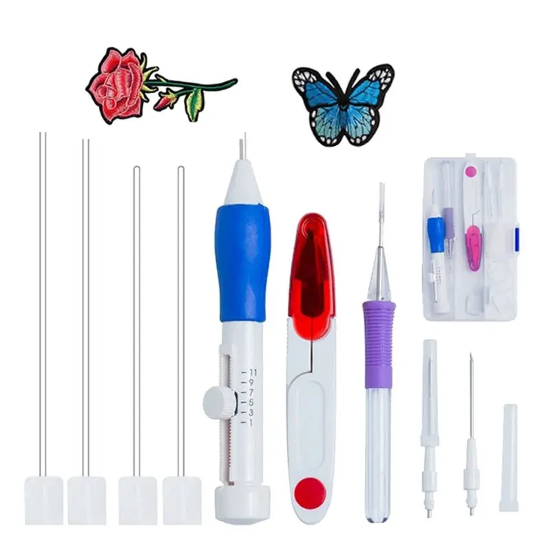 

Embroidery Needle Russian Embroidery Needle Poke Music Set Cross Stitch Tool Set Set Three AC166, Blue, purple, white
