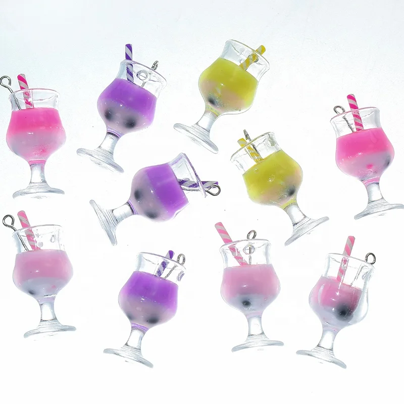 

Mix color Mini Juice Milk Tea Goblet for Miniature Drink Charms Pendants For Jewelry Making DIY Handmade Earring Accessories, Picture