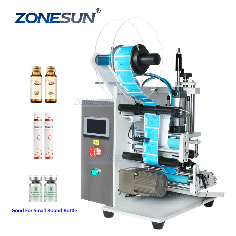 

ZONESUN ZS-TB100S2 Applicator Desktop Sticker Round Bottle Labeling Machine Price Semi Automatic For Round Bottle