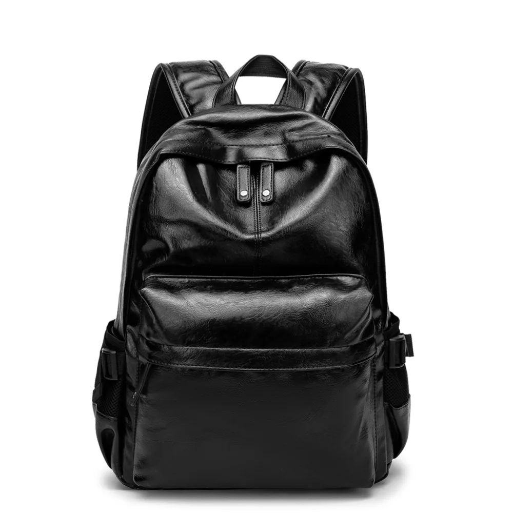 

SB157 2021 fashion wholesale travel men black leather laptop backpacks storage school back bag men