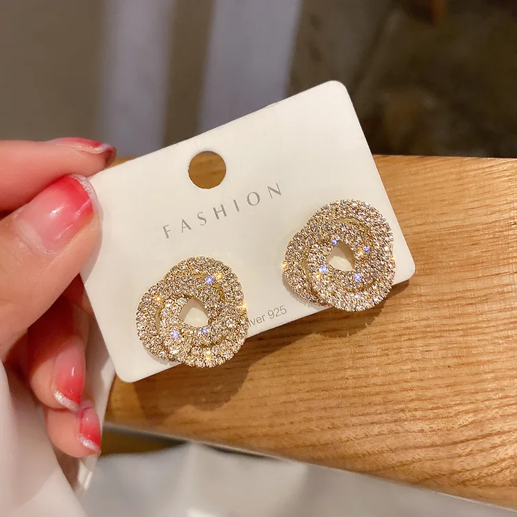 

fashion trendy jewelry rhinestone girls stud earrings