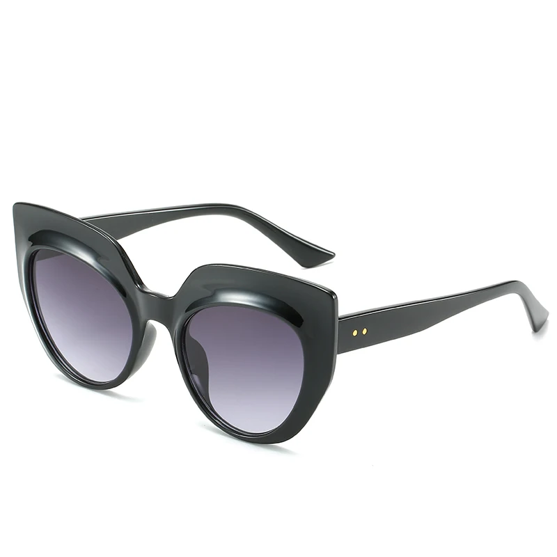 

ant cat eye style in stock women sunglasses wholesaler champagne plastic glasses