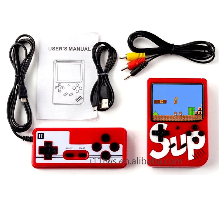 

Handheld Mini SUP Video Game Consoles Box 400 in 1 Games Boy with Double Player, Red white blue black yellow
