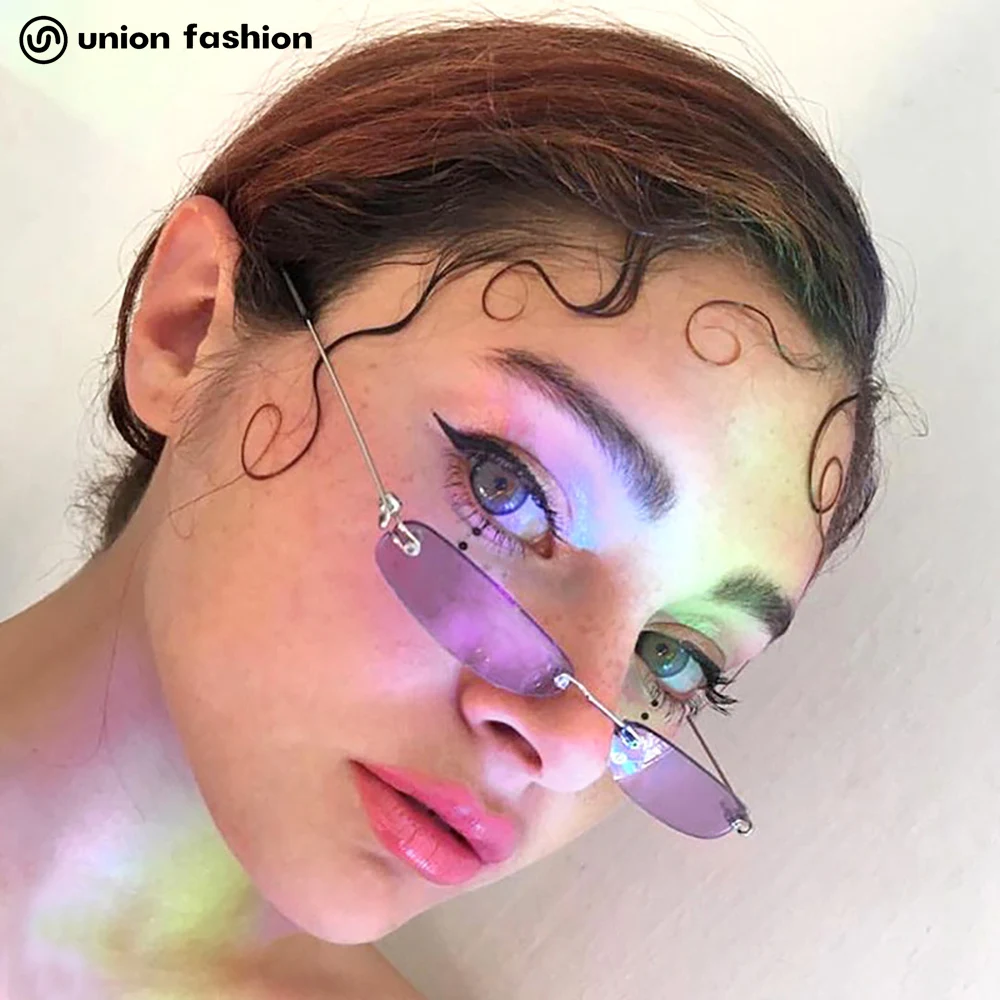 

Hot Selling Trendy Shades Small Square Frameless Streetwear Ladies Sunglasses, 7 color