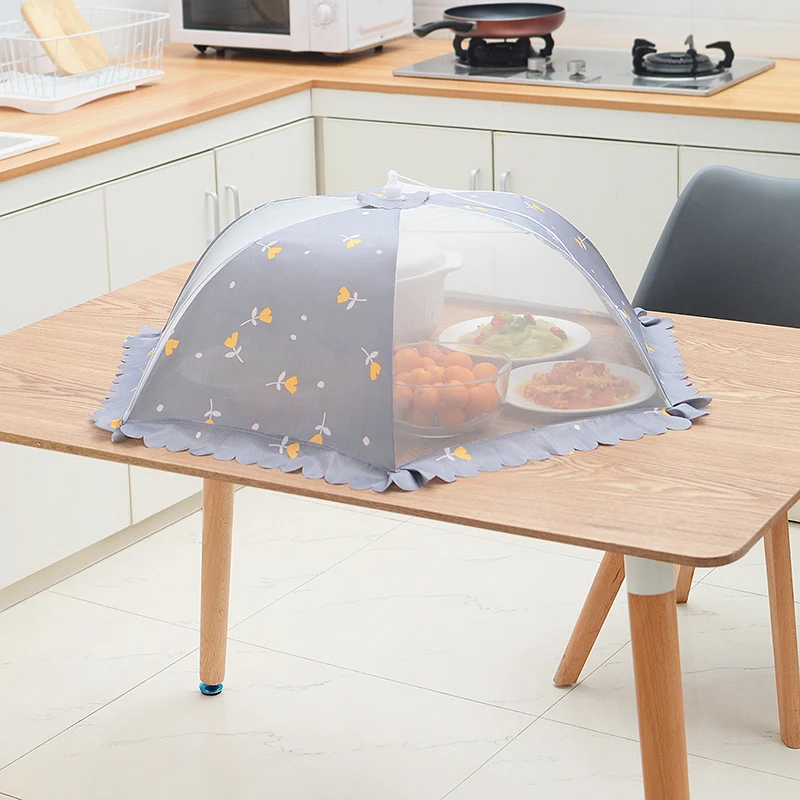 

Foldable tent table cover mosquito net mesh food cover