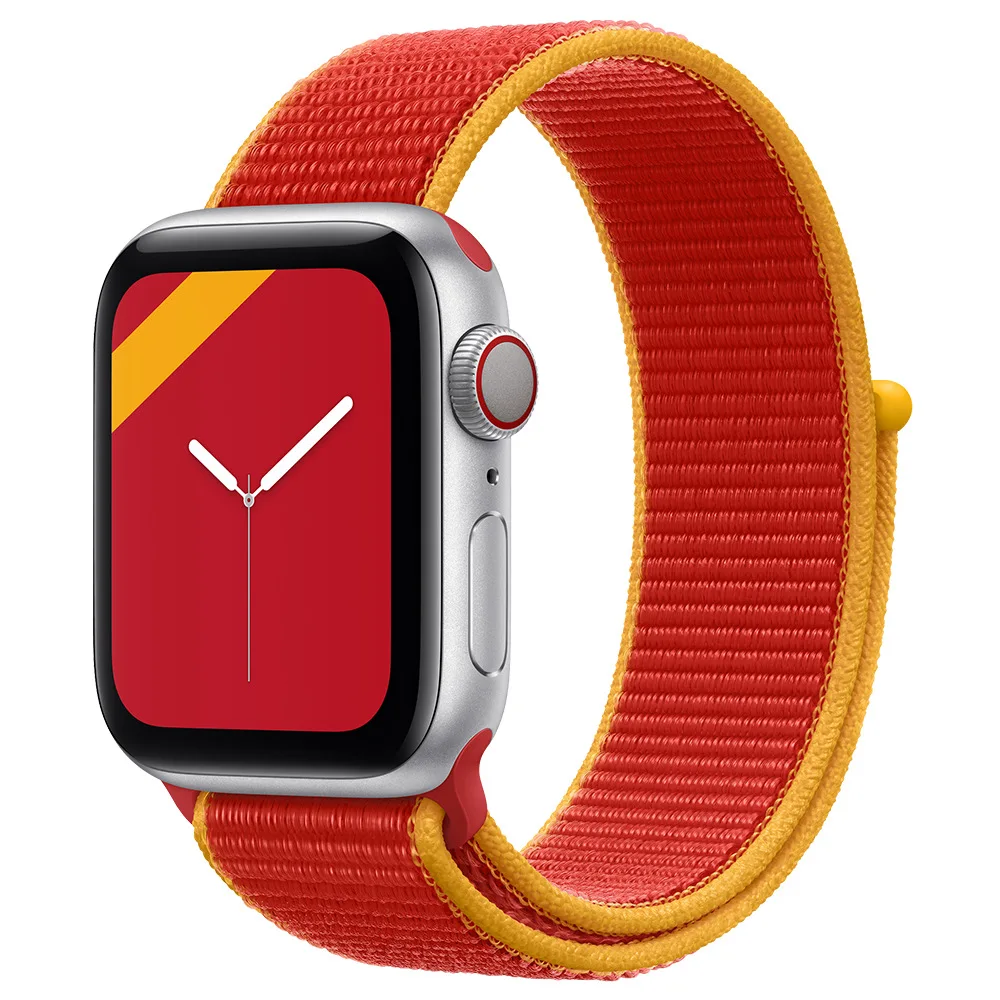 

For Watch Wristband For Iwatch Series 6/5/4/3/2/1,38mm 42mm Fashion Sport Nylon Braided Flag pattern Watch Band Strap, Multi-color optional or customized