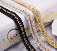

Deepeel BD451 1.5cm DIY Sewing Accessories Gold Chain Webbing Ethnic Style Embroidered Lace Trim For Garment