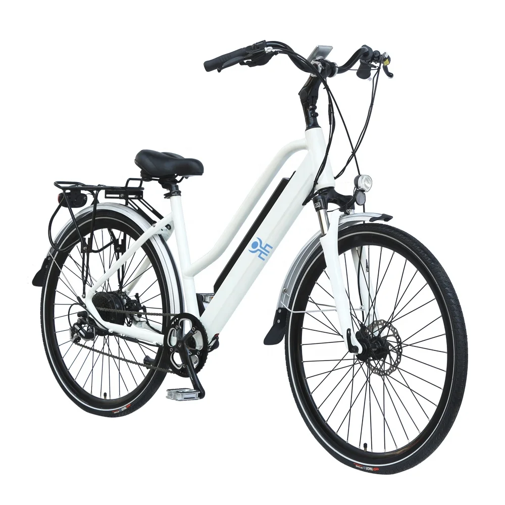 

Long Distance 350W Rear Brushless Motor White Color Electric City Bike, White or customized