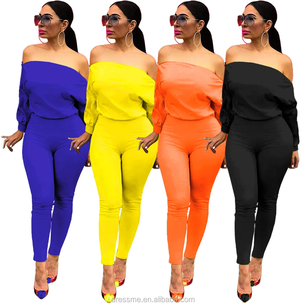 

M6193 Latest Fashion Design Ladies Off-shoulder Jumpsuit Women Sexy Jumpsuit