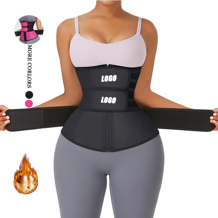 

WAISTDEAR New Three Belts Waist Trainer 100%latex Waist Trainer Body Shaper Zipper 7 Steel Bones Modeling Strap Waist Shaper