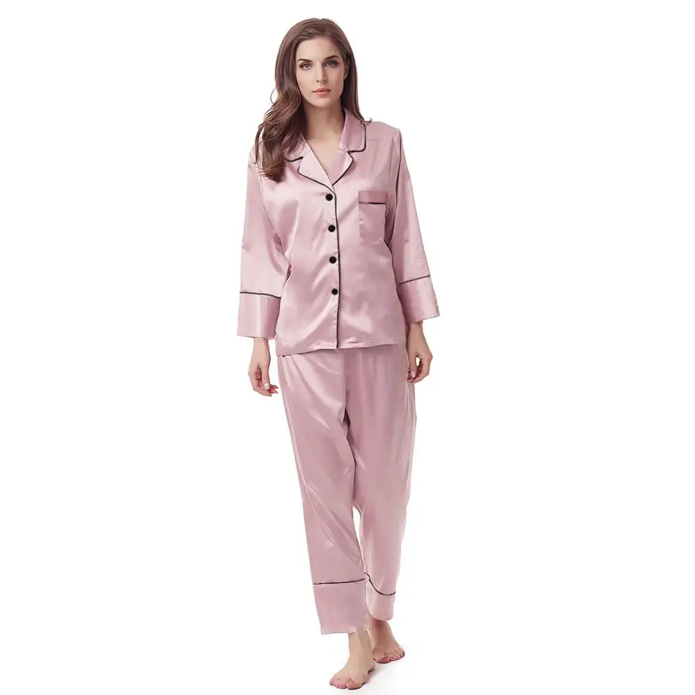 
Silk floral satin women pajama set 