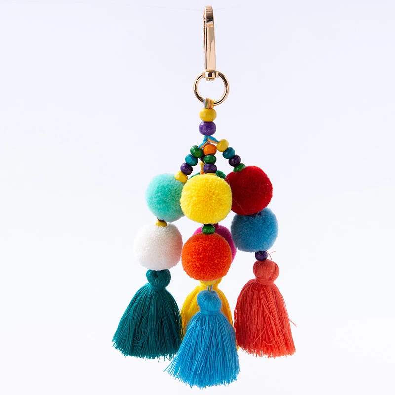 

New Fashion Color Tassel Hairball Bag Pendant Key Accessories Pendant, Colorful