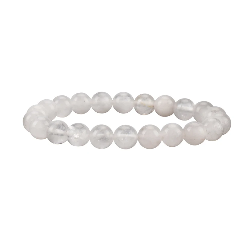 

Clear White Quartz Crystal Healing Stone Transparent Good Luck Small Ball Bead Handmade Men Bracelet set Bulk For Woman Jewelry